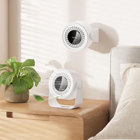 Настільний вентилятор Hoco HX66 desktop circulating fan 3000 mAh White