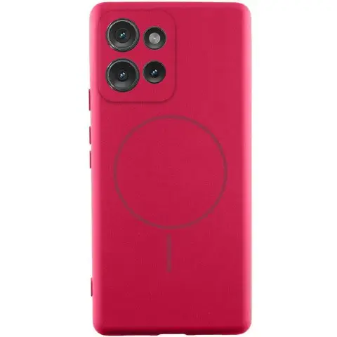 Чохол Silicone Cover Lakshmi Full Camera (AA) with MagFit для Motorola Moto G75 5G Червоний / Rose Red