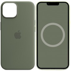 Чохол Silicone case (AAA) with Magsafe and Animation для Apple iPhone 14 Pro (6.1") Зелений / Olive
