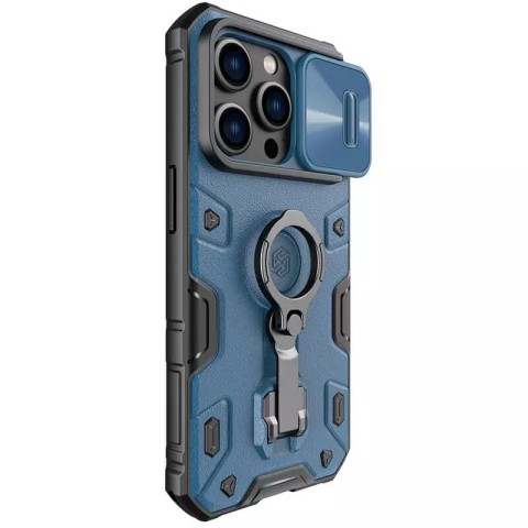 TPU+PC чохол Nillkin CamShield Armor Pro no logo (шторка на камеру) для Apple iPhone 14 Pro (6.1") Синій