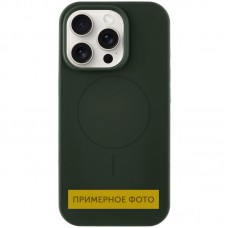 Чохол Silicone Case Full Protective (AA) NO LOGO with MagSafe для Apple iPhone 14 (6.1") Зелений / Dark Olive