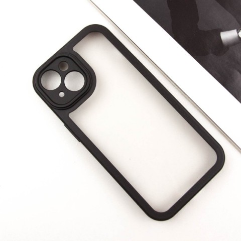 TPU чохол Transparent + Colour 1,5mm для Apple iPhone 15 (6.1") Black