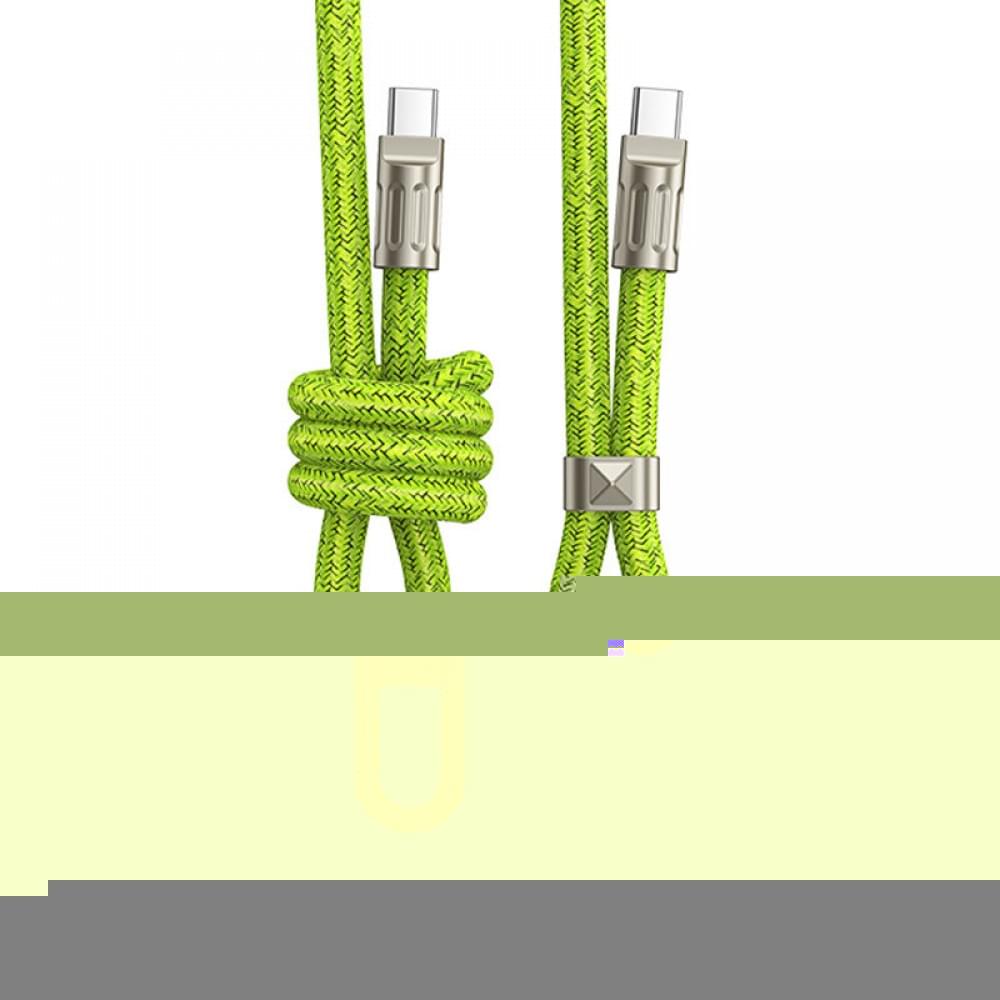 Дата кабель-шнурок Hoco GH7 Elegant Type-C to Type-C (1.8m) Fluorescent Green