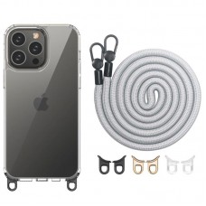 Чохол TPU Transparent with Straps для Apple iPhone 12 Pro / 12 (6.1") Grey