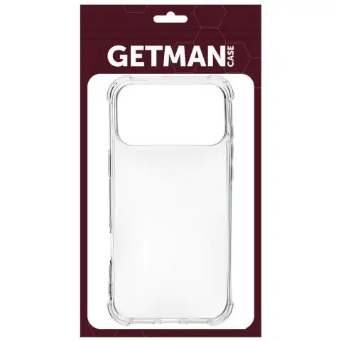 TPU чохол GETMAN Ease logo посилені кути для Apple iPhone 17 Pro Max (6.9") Безбарвний (прозорий)