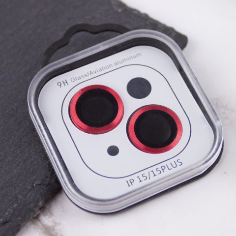 Захисне скло Metal Classic на камеру (у упак.) для Apple iPhone 15 (6.1") / 15 Plus (6.7") Червоний / Red