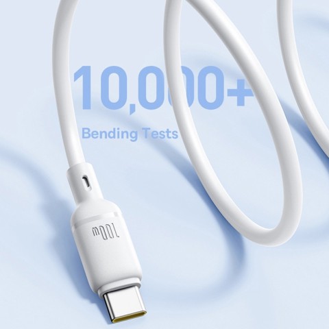 Дата кабель Baseus Silky Series OS Fast Charging USB to Type-C 100W (2m) (P10377703) Moon White
