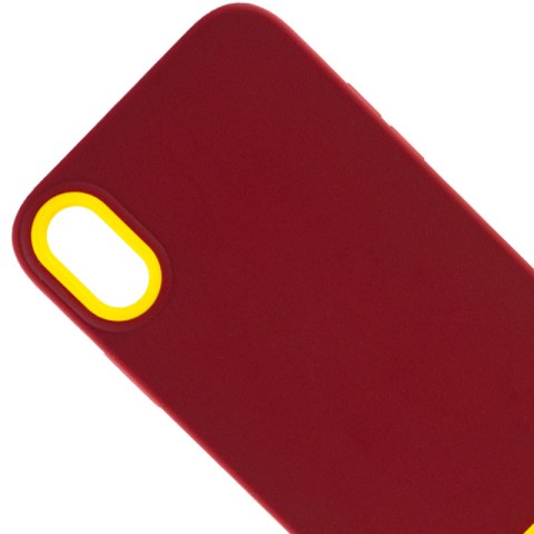 Чохол TPU+PC Bichromatic для Apple iPhone XR (6.1") Brown burgundy / Yellow
