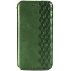 Шкіряний чохол-книжка GETMAN Cubic (PU) для Xiaomi Redmi 12C Зелений