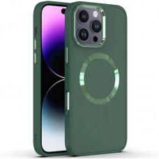TPU чохол Bonbon Metal Style with MagSafe для Apple iPhone 16 Pro (6.3") Зелений / Pine green