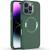 TPU чохол Bonbon Metal Style with MagSafe для Apple iPhone 16 Pro (6.3") Зелений / Pine green