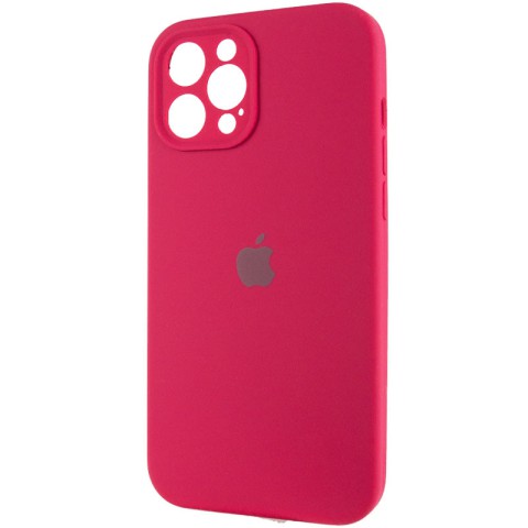 Чохол Silicone Case Full Camera Protective (AA) для Apple iPhone 12 Pro Max (6.7") Червоний / Rose Red