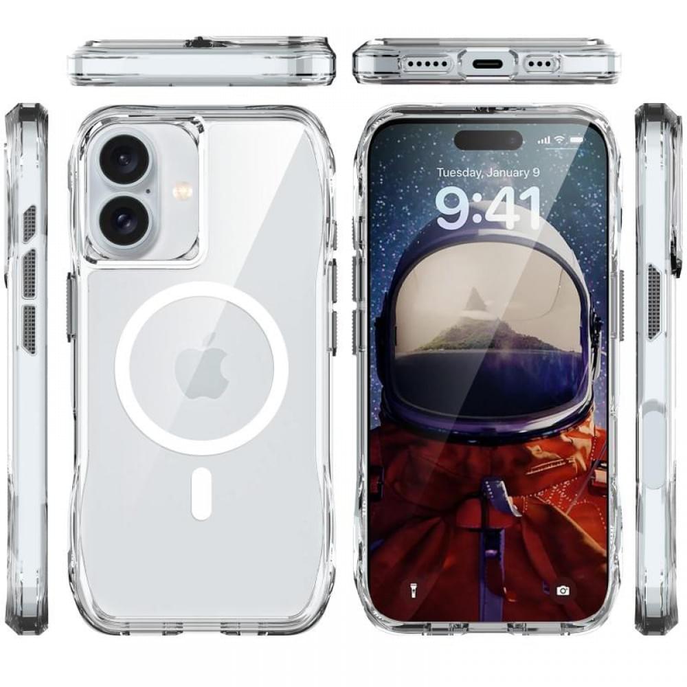 Чохол TPU Octagon with MagSafe для Apple iPhone 16 (6.1") Clear