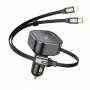 АЗП Hoco NZ13 Clever PD30W with telescopic cable Type-C to Lightning Black