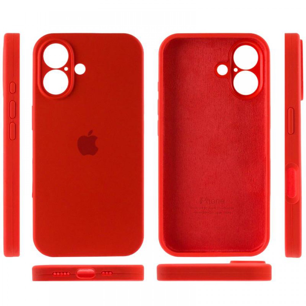 Чохол Silicone Case Full Camera Protective (AA) для Apple iPhone 16 (6.1") Червоний / Red