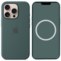 Чохол Silicone case (AAA) with Magsafe and Animation (button) для Apple iPhone 16 Pro Max (6.9") Lake Green