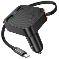 АЗП Hoco NZ18 Guardian PD65W with retractable cable (1USB-A/2C) Black