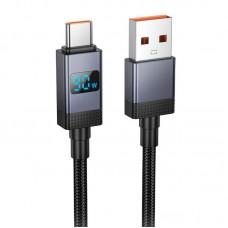 Дата кабель Hoco X118 Generous with display USB to Type-C 5A (1m) Black