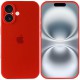 Чохол Silicone Case Full Camera Protective (AA) для Apple iPhone 16 (6.1") Червоний / Red