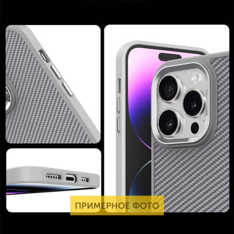 Чохол TPU+PC Carbon Mirage with MagSafe для Apple iPhone 16 Plus (6.7") Grey