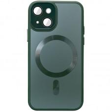 Чохол TPU+Glass Sapphire Midnight with MagSafe для Apple iPhone 14 (6.1") Зелений / Forest green