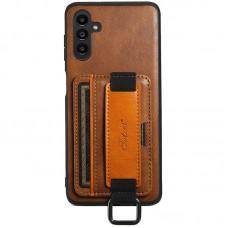 Шкіряний чохол Wallet case and straps для Samsung Galaxy A14 4G/5G Коричневий / Brown