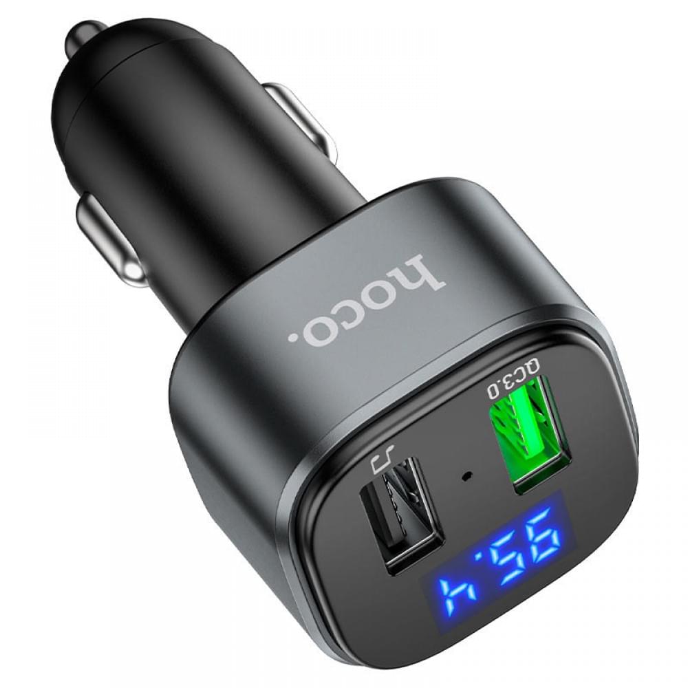 АЗП FM модулятор Hoco E67 QC3.0 (2USB-A) Чорний