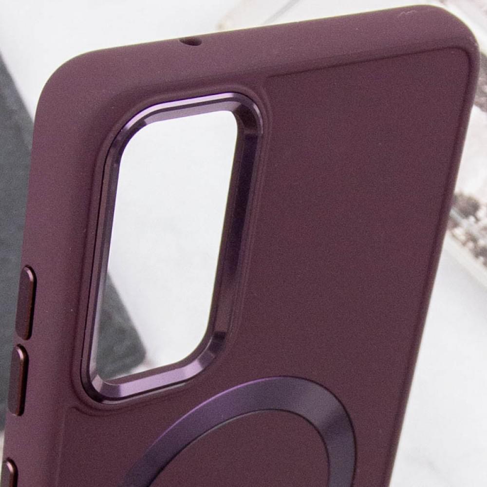 TPU чохол Bonbon Metal Style with MagSafe для Samsung Galaxy S23 Бордовий / Plum