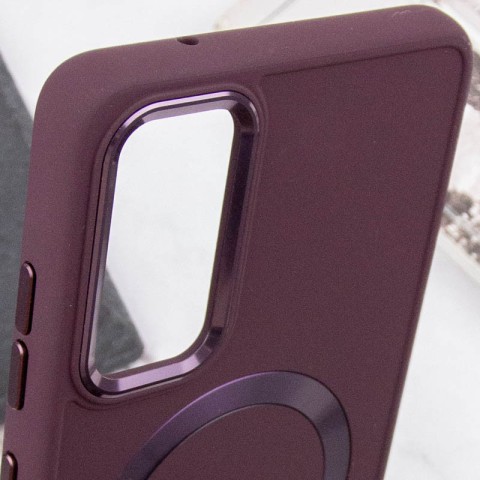 TPU чохол Bonbon Metal Style with MagSafe для Samsung Galaxy S23 Бордовий / Plum