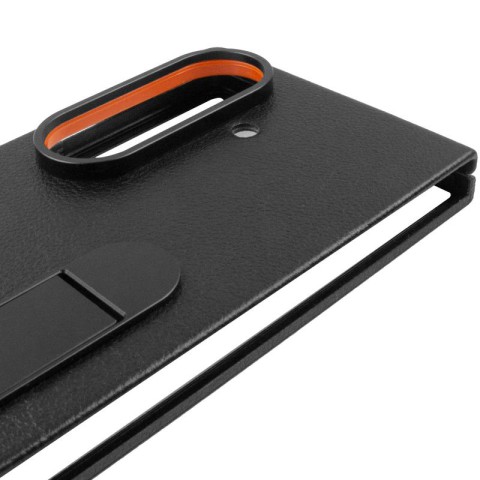 Шкіряний чохол Leather Case (AAA) with stand для Samsung Galaxy Z Fold7 Black