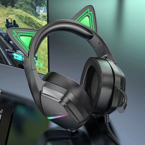 Накладні навушники Borofone BO106 Cute cat (USB+3.5mm/2m) Elf Cat