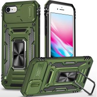 Ударостійкий чохол Camshield Army Ring для Apple iPhone 7 / 8 / SE (2020) (4.7") Оливковий / Army Green
