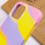 Чохол Silicone case full Aquarelle для Apple iPhone 12 Pro / 12 (6.1") Сиренево-жовтий