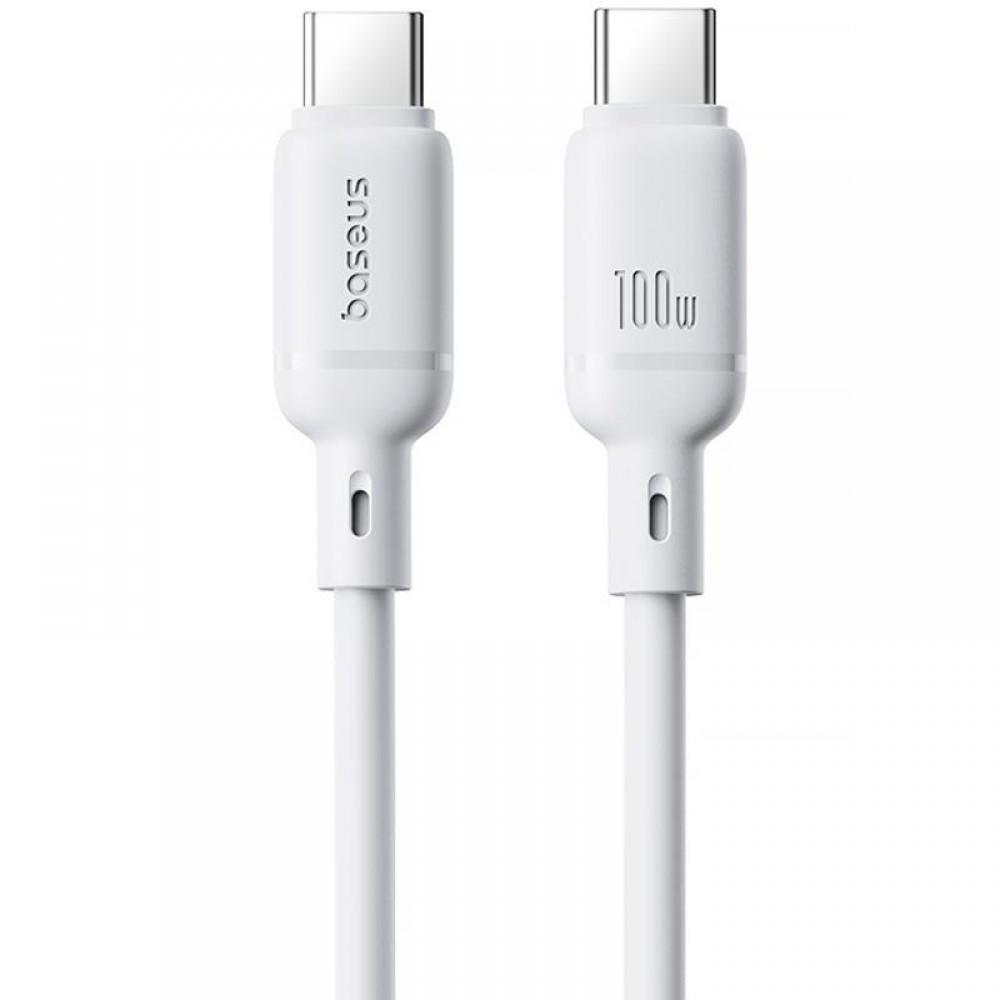 Дата кабель Baseus Silky Series OS Fast Charging Type-C to Type-C 100W (2m) (P10377704) Moon White Дата кабель Baseus Silky Series OS Fast Charging Type-C to Type-C 100W (2m) (P10377704) Moon White