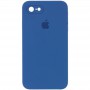 Чохол Silicone Case Square Full Camera Protective (AA) для Apple iPhone 7 / 8 / SE (2020) (4.7") Синій / Navy blue