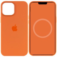 Чохол Silicone case (AAA) with Magsafe and Animation для Apple iPhone 12 Pro / 12 (6.1") Помаранчевий / Kumquat