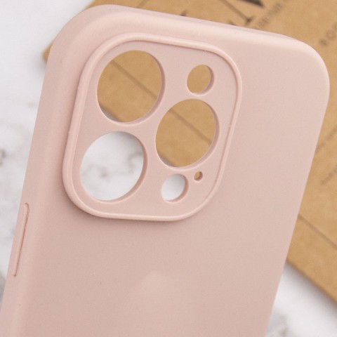 Чохол Silicone Case Full Camera Protective (AA) NO LOGO для Apple iPhone 14 Pro (6.1") Рожевий / Pink Sand