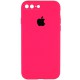 Чохол Silicone Case Square Full Camera Protective (AA) для Apple iPhone 7 plus/8 plus (5.5") Рожевий / Barbie pink