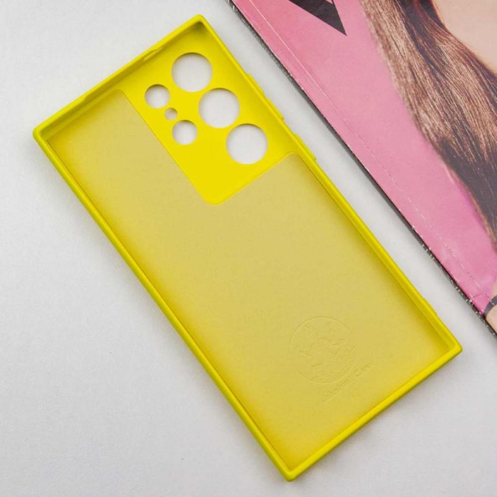 Чохол TPU GETMAN Liquid Silk Full Camera для Samsung Galaxy S24 Ultra Жовтий / Flash
