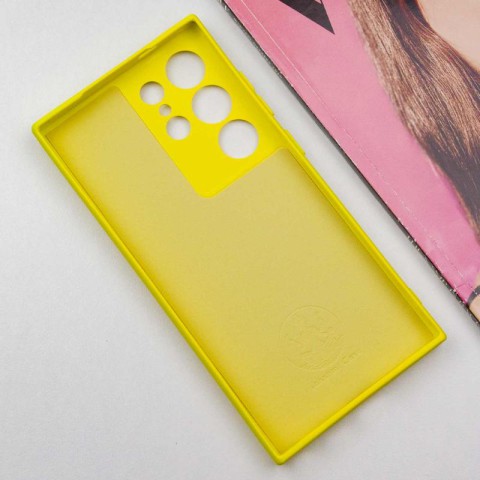 Чохол TPU GETMAN Liquid Silk Full Camera для Samsung Galaxy S24 Ultra Жовтий / Flash