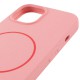 Чохол Silicone Case Full Protective (AA) NO LOGO with MagSafe для Apple iPhone 12 Pro Max (6.7") Рожевий / Light pink
