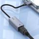 Інтернет адаптер Hoco UA37 1000 Mbps (USB to RJ45) Metal gray