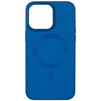 Шкіряний чохол Bonbon Leather Metal Style with MagSafe для Apple iPhone 15 Plus (6.7") Синій / Indigo