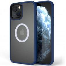 TPU+PC чохол Metal Buttons with MagSafe для Apple iPhone 13 (6.1") Синій