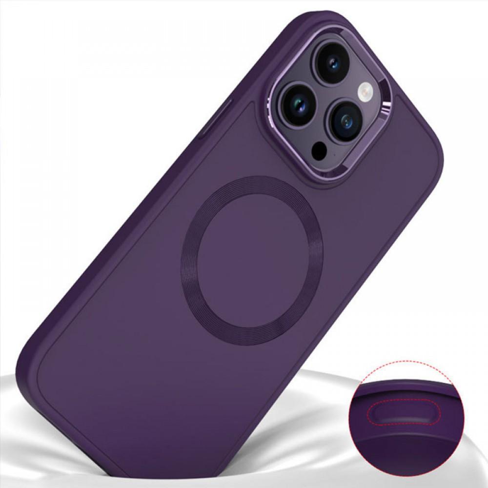 TPU чохол Bonbon Metal Style with MagSafe для Apple iPhone 13 Pro Max (6.7") Фіолетовий / Dark Purple