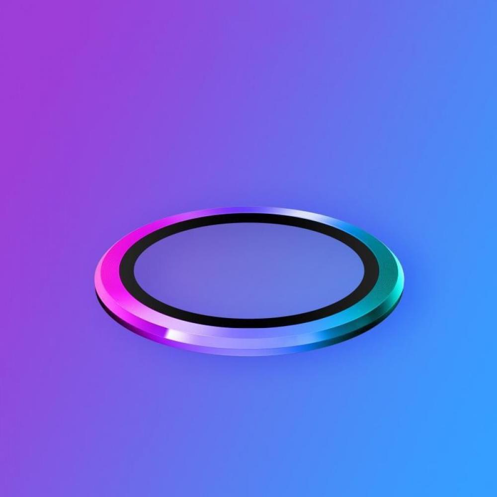 Захисне скло Metal Classic на камеру (у упак.) для Apple iPhone 14 (6.1") / 14 Plus (6.7") Бузковий / Rainbow