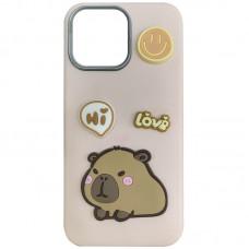 Чохол TPU Leather Toys для Apple iPhone 15 Pro Max (6.7") Capybara / Pink