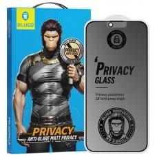 Защитное 2.5D стекло Blueo Full Cover Anti-Peep Matte для Apple iPhone 13 Pro / 13 / 14 / 16e (6.1")