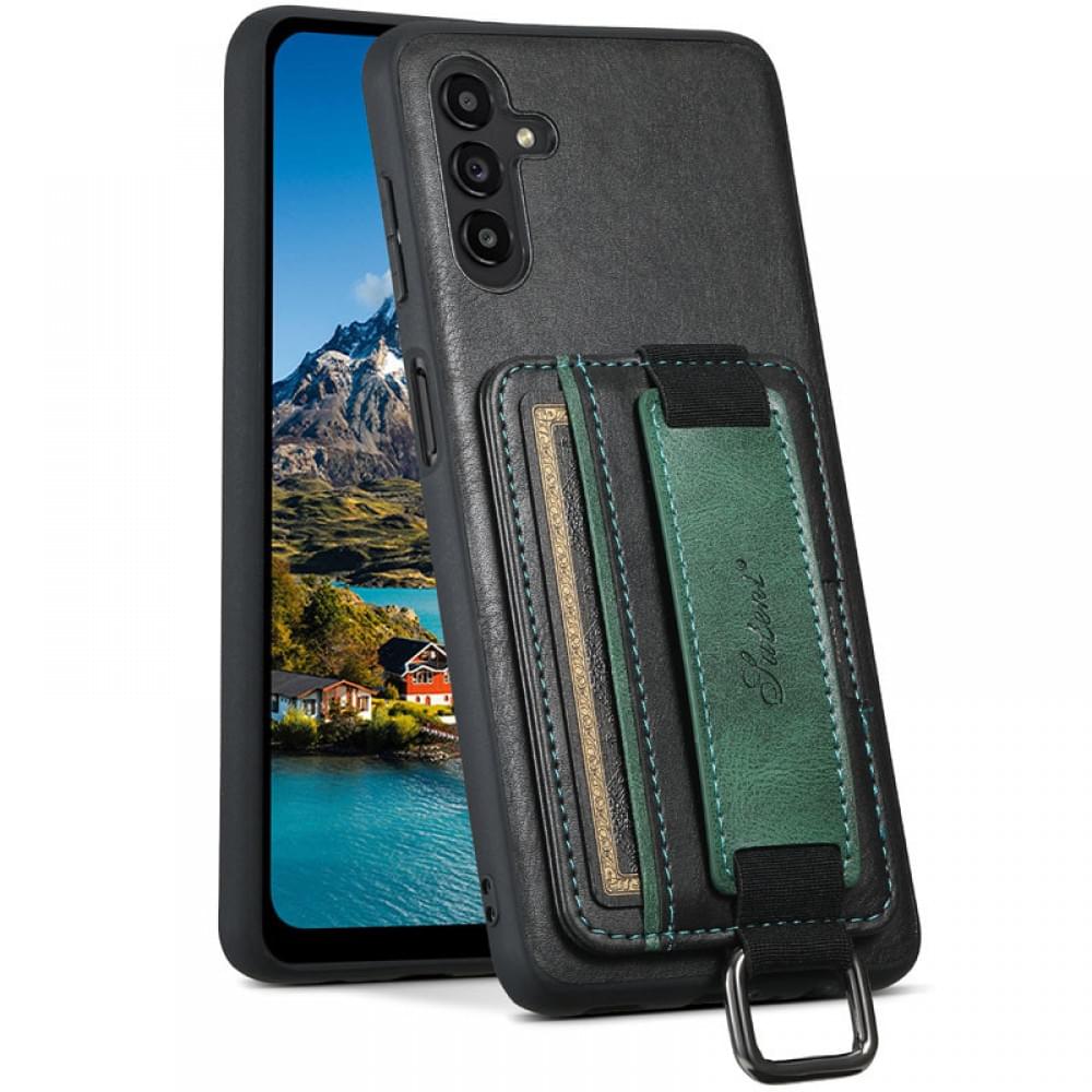 Шкіряний чохол Wallet case and straps для Samsung Galaxy S24+ Чорний / Black
