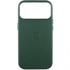 Шкіряний чохол Leather Case (AAA) with MagSafe and Animation для Apple iPhone 17 Pro (6.3") Green